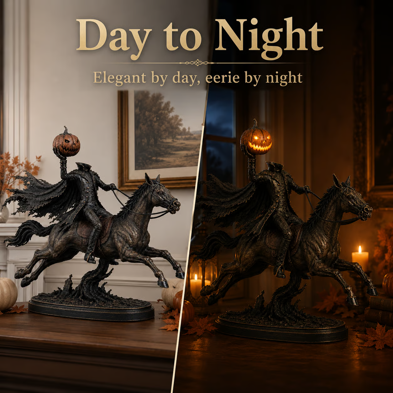 🐎🎃Lighted Headless Horseman Statue