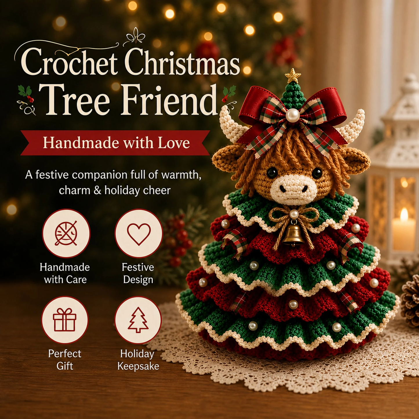 🎄Crochet Animal Christmas Tree DIY Kit – Stitch a Little Christmas Magic