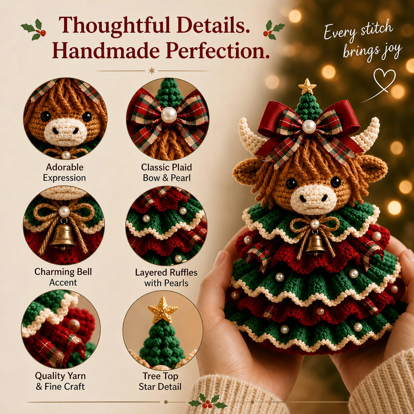 🎄Crochet Animal Christmas Tree DIY Kit – Stitch a Little Christmas Magic
