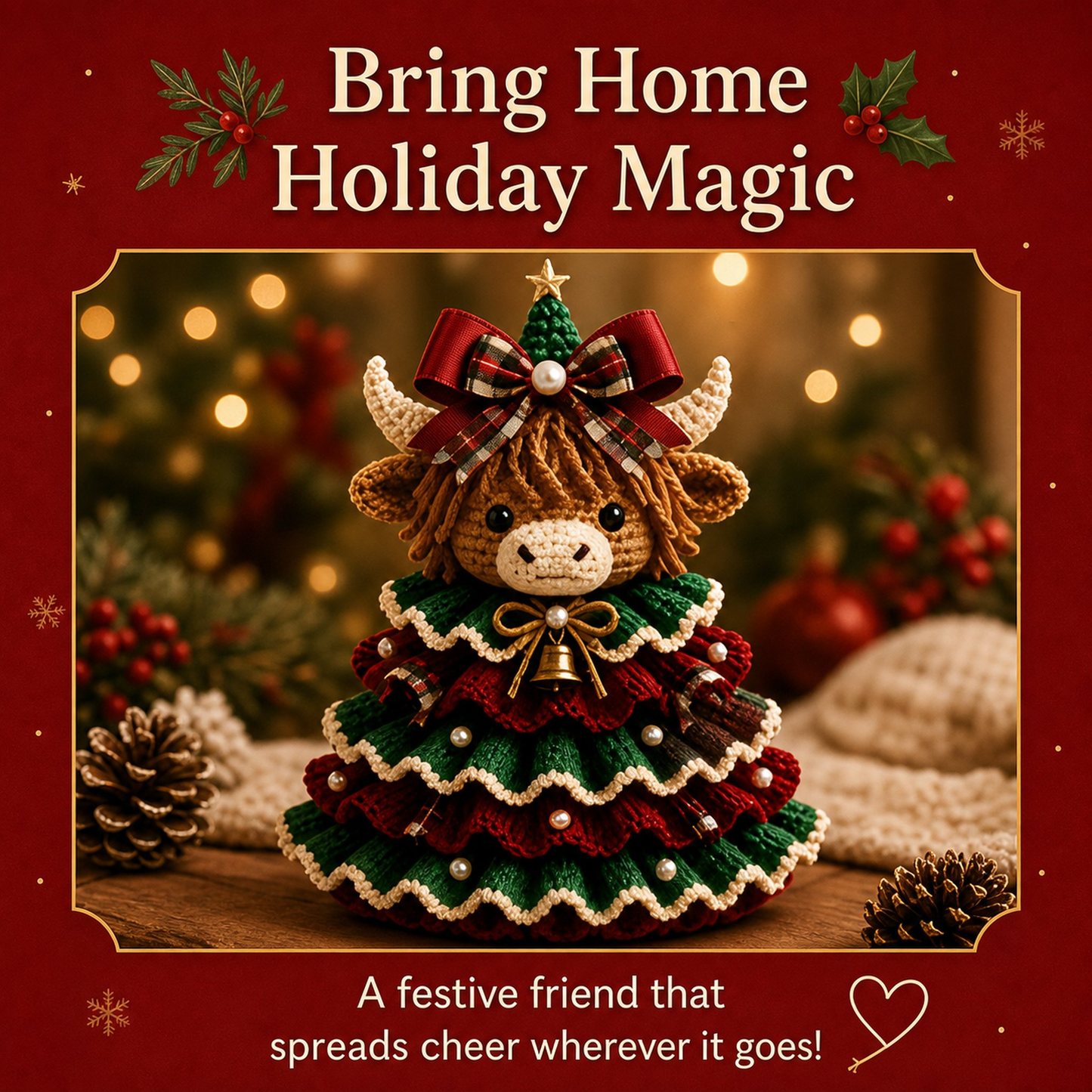 🎄Crochet Animal Christmas Tree DIY Kit – Stitch a Little Christmas Magic