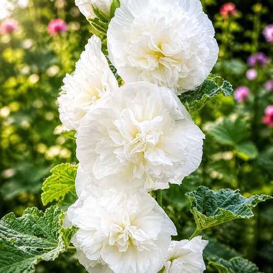 🌺Mixed Double Hollyhock Perennial Flower Seeds✨🌱Perennial Garden Flower