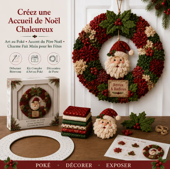 🔥50% Off Last Day🎄 3D Fabric Poke Wreath DIY Kit