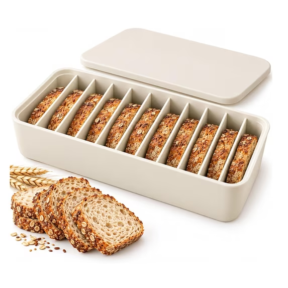 🍞11-Slot Silicone Bread Freezer Box 一 Keep Sourdough slices Separate