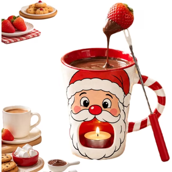 🎅🍫Santa Chocolate Fondue Mug|Christmas Chocolate Fondue Cup