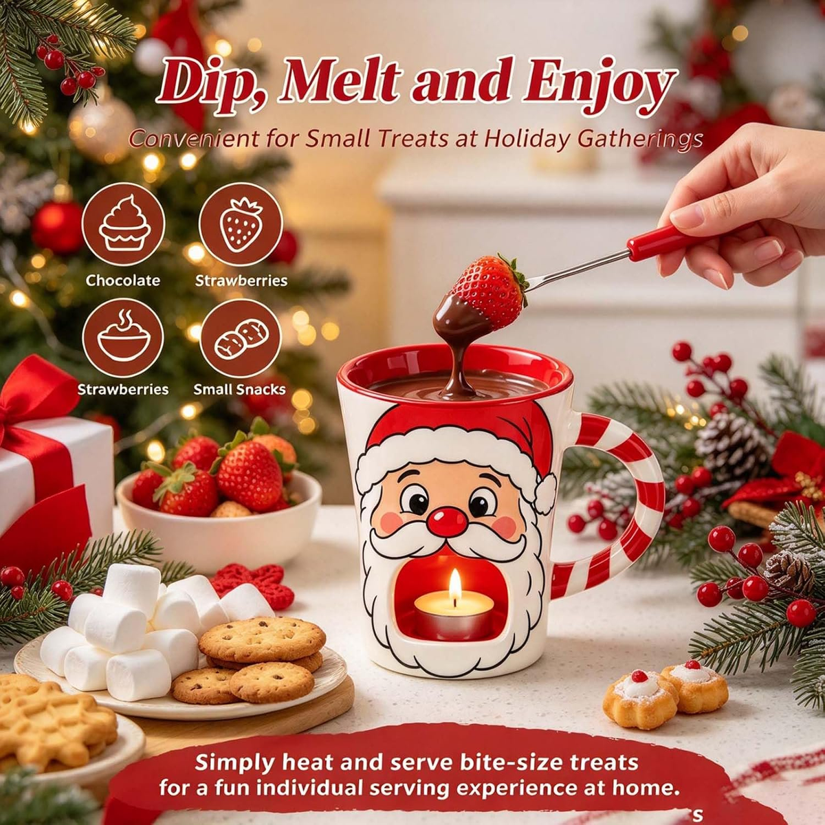 🎅🍫Santa Chocolate Fondue Mug|Christmas Chocolate Fondue Cup