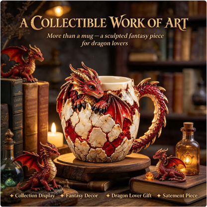🐉🥚Dragon Egg Fantasy Sculpted Mug | 14oz Resin Coffee Cup for Dragon Lovers