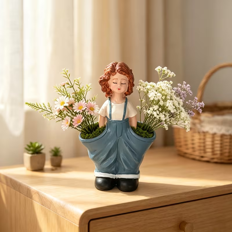 ✨Cute Girl Figurine Planter & Desktop Storage Holder