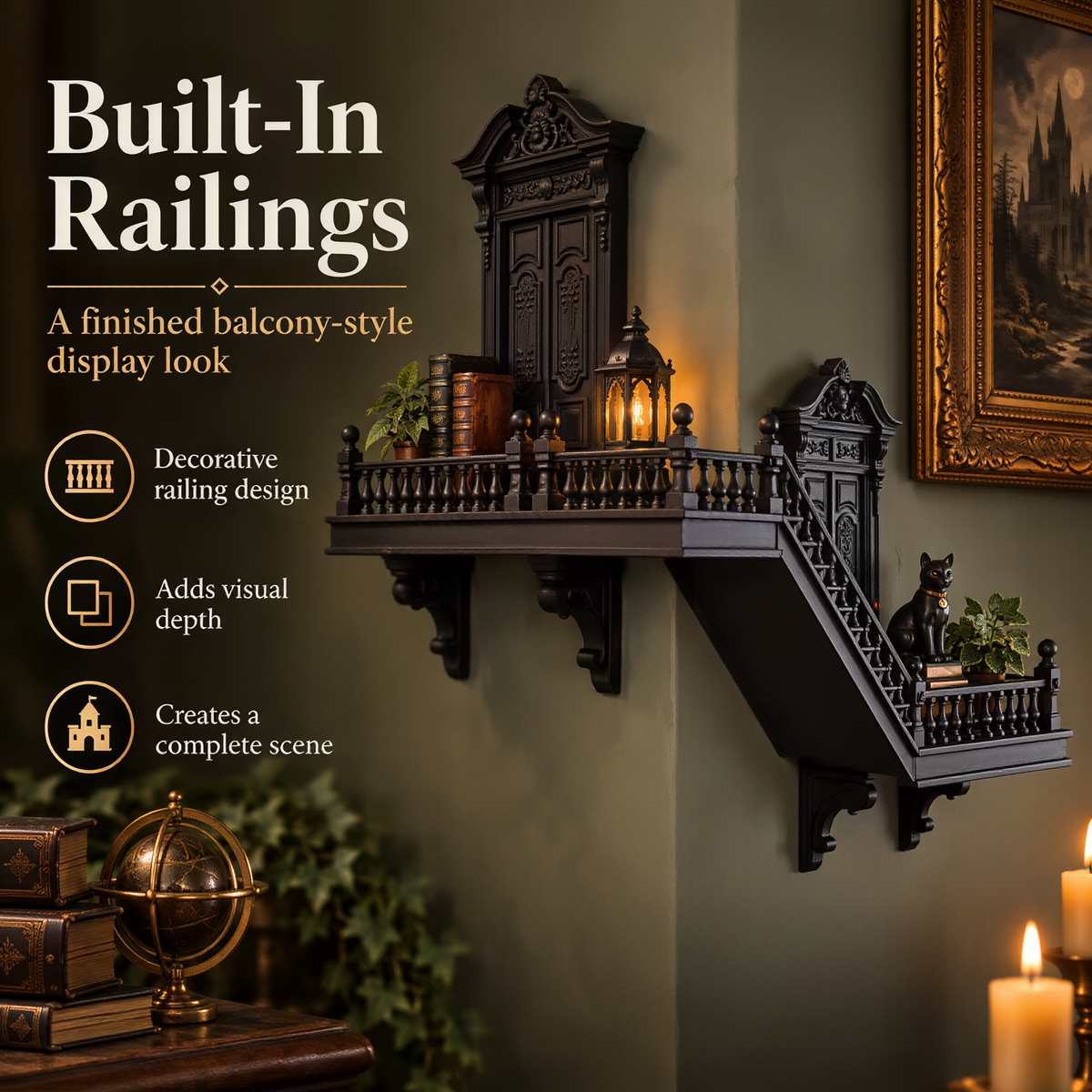 📙 Last Day 49% OFF - 🖤 Gothic Miniature Architecture Wall Shelf