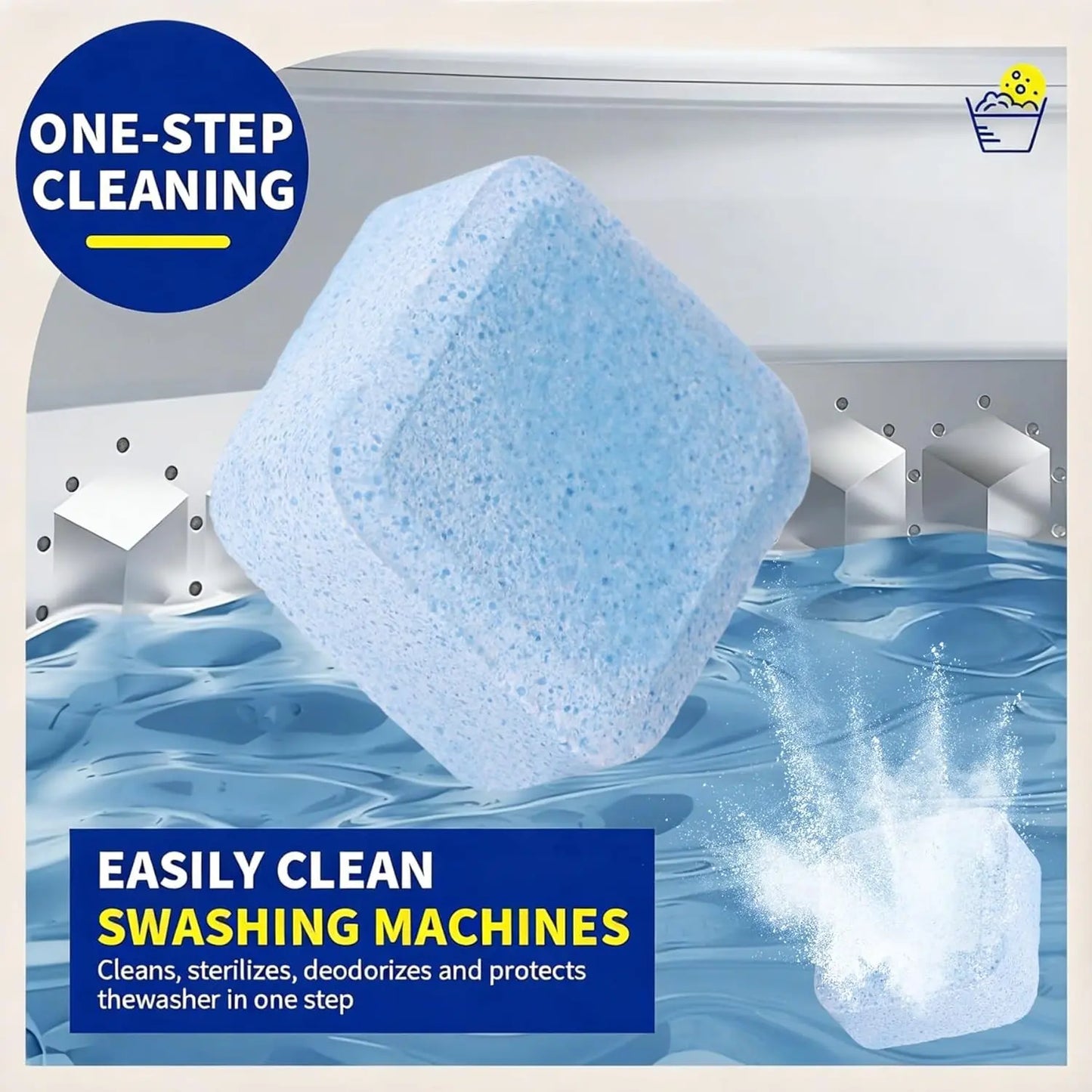 🐾 Pet Washing Machine Cleaner – 24 Tablets, Odor & Hair Remover