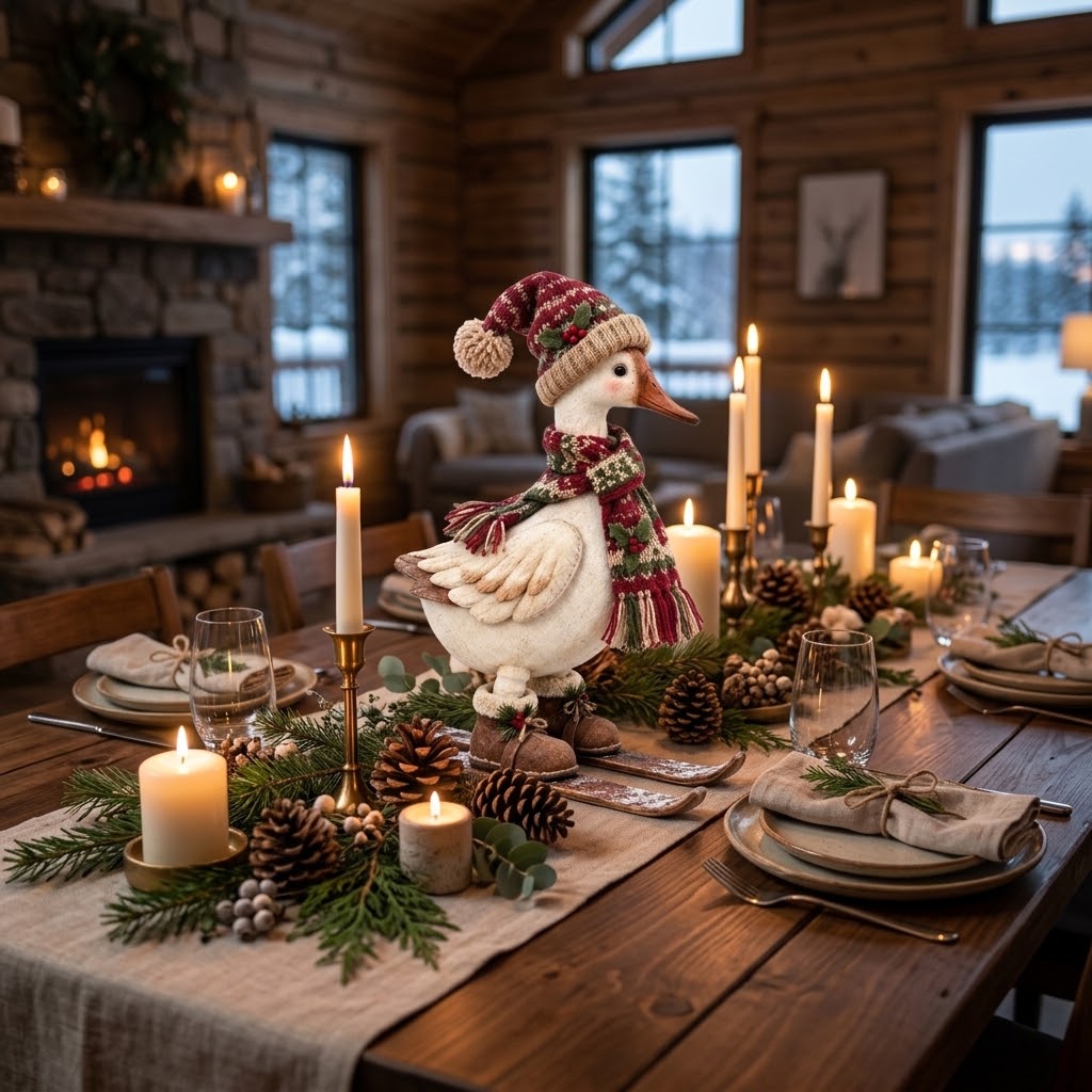 🎄Vintage-Style Christmas Goose Figurine | Vintage Farmhouse Christmas Goose Statue