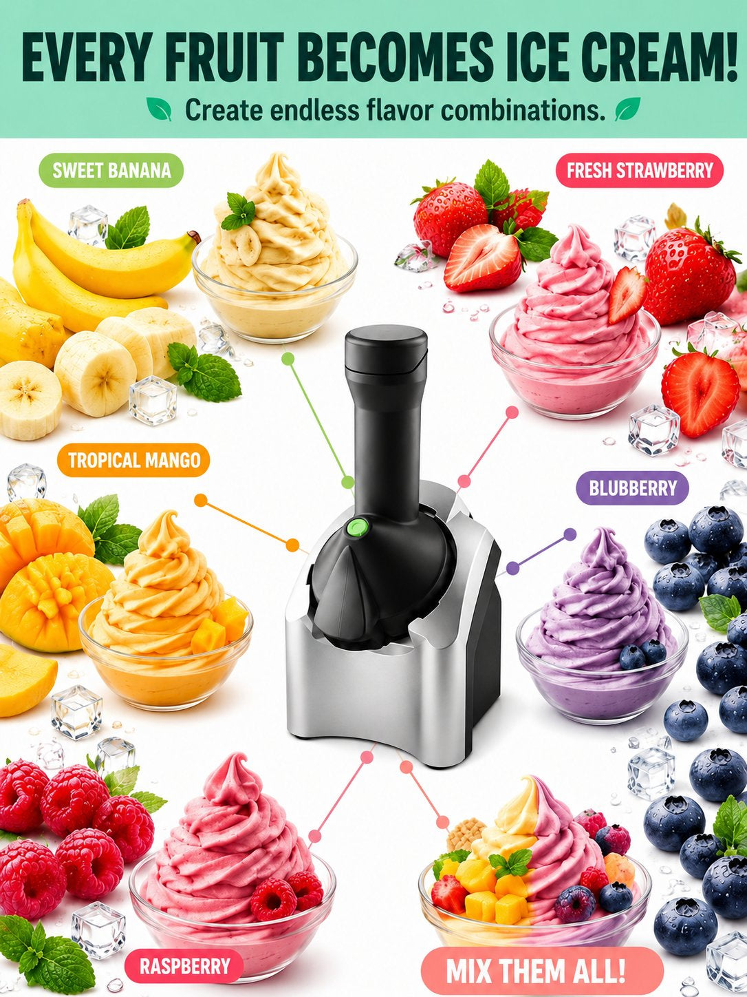 Fully automatic ice cream machine, homemade ice cream at the touch of a button – guaranteed without errors