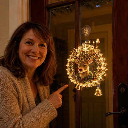 🎄Lighted Christmas Window Decoration with Suction Cup | Warm LED Window Light with Double-Layer Design & Multiple Festive Styles ✨