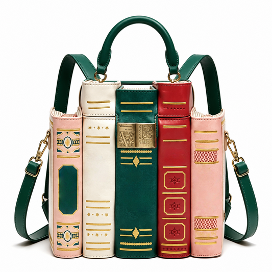 🎒Vintage Stacked Book Backpack