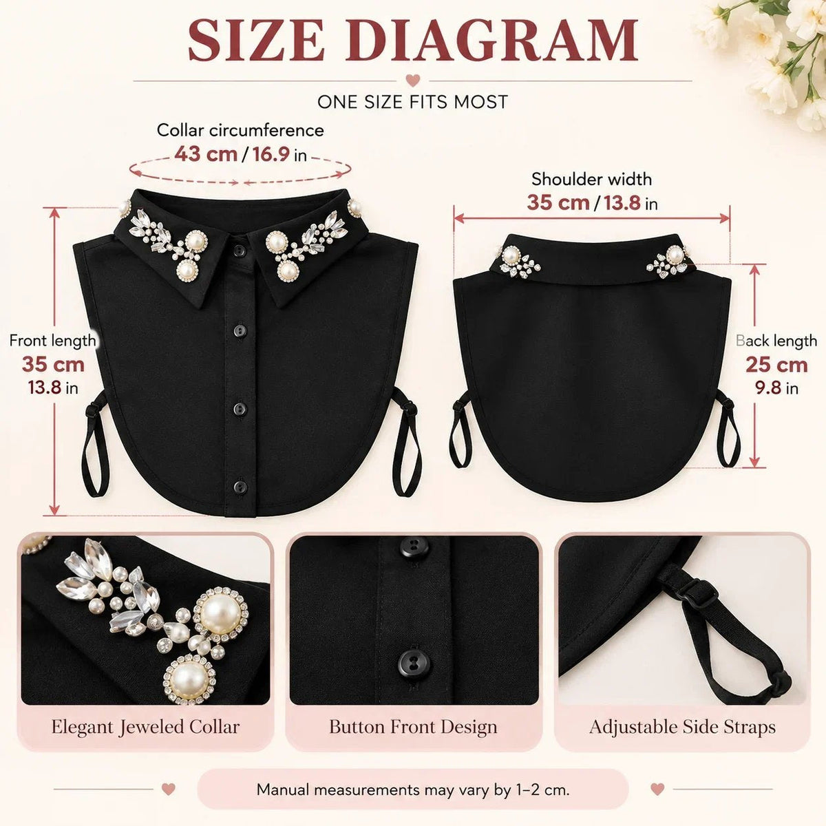 🔥 Holiday Celebration 50% OFF ✨Jeweled Detachable Collar -Add Instant Elegance  💎