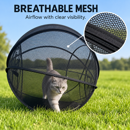 🐱🌿360° Panoramic Pop-Up Rolling Cat Playpen Ball