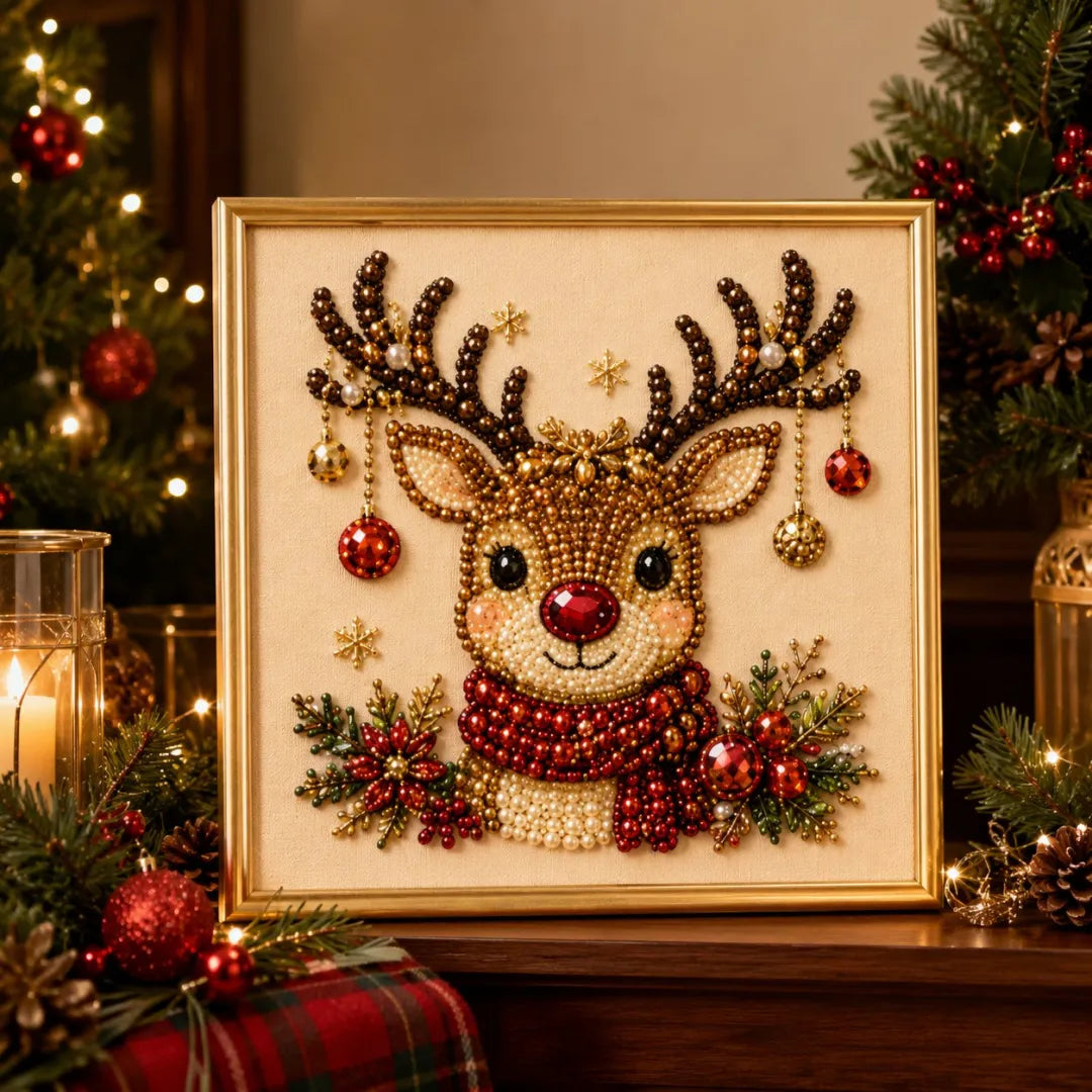 🧘Relaxing & Beginner-Friendly-💎DIY Christmas Pearl Diamond Painting Art Kit