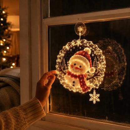 🎄Lighted Christmas Window Decoration with Suction Cup | Warm LED Window Light with Double-Layer Design & Multiple Festive Styles ✨