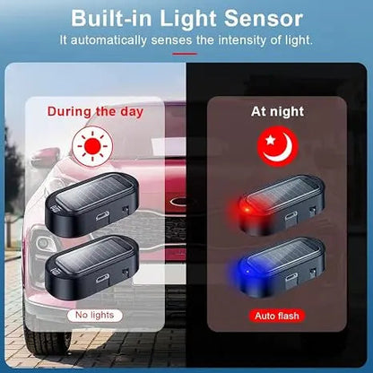 🚨Solar-Powered Simulated Car Alarm Light （2PCS）– Light-Sensing LED Security Warning Flasher