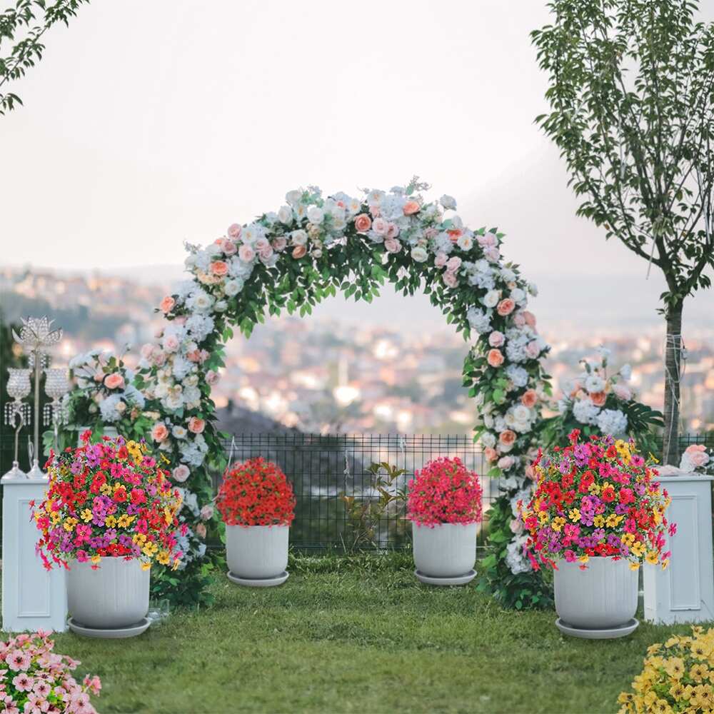 Artificial Outdoor Fake Flowers with Ground Stake