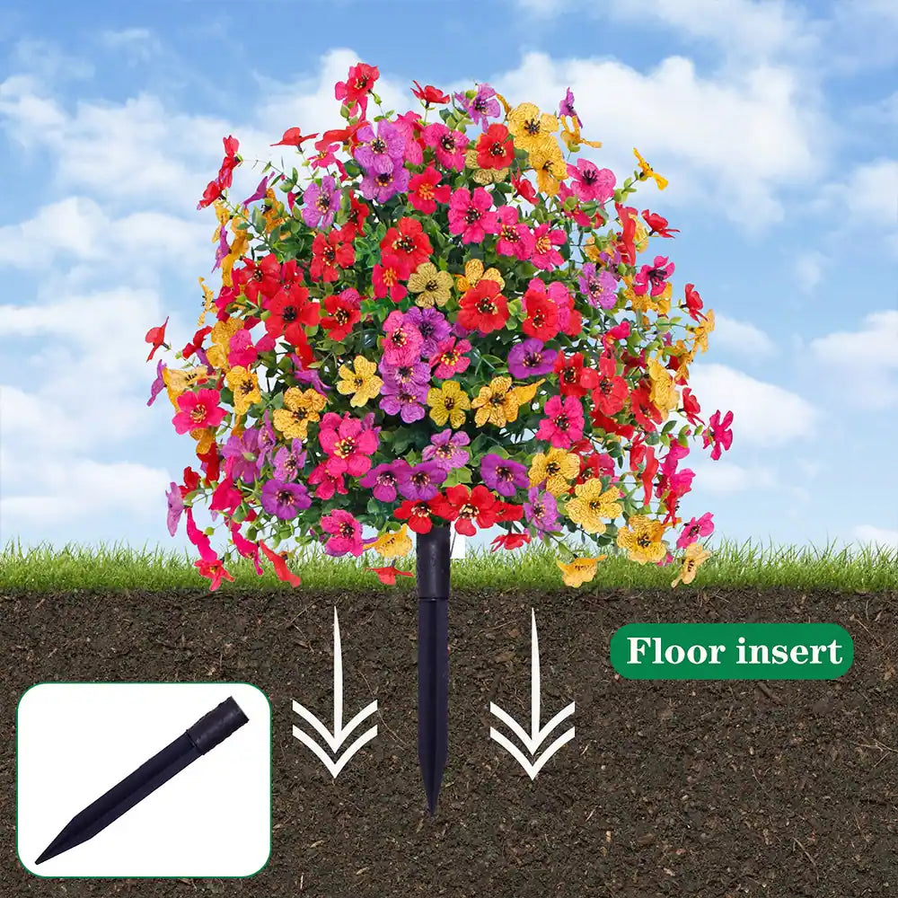 Artificial Outdoor Fake Flowers with Ground Stake