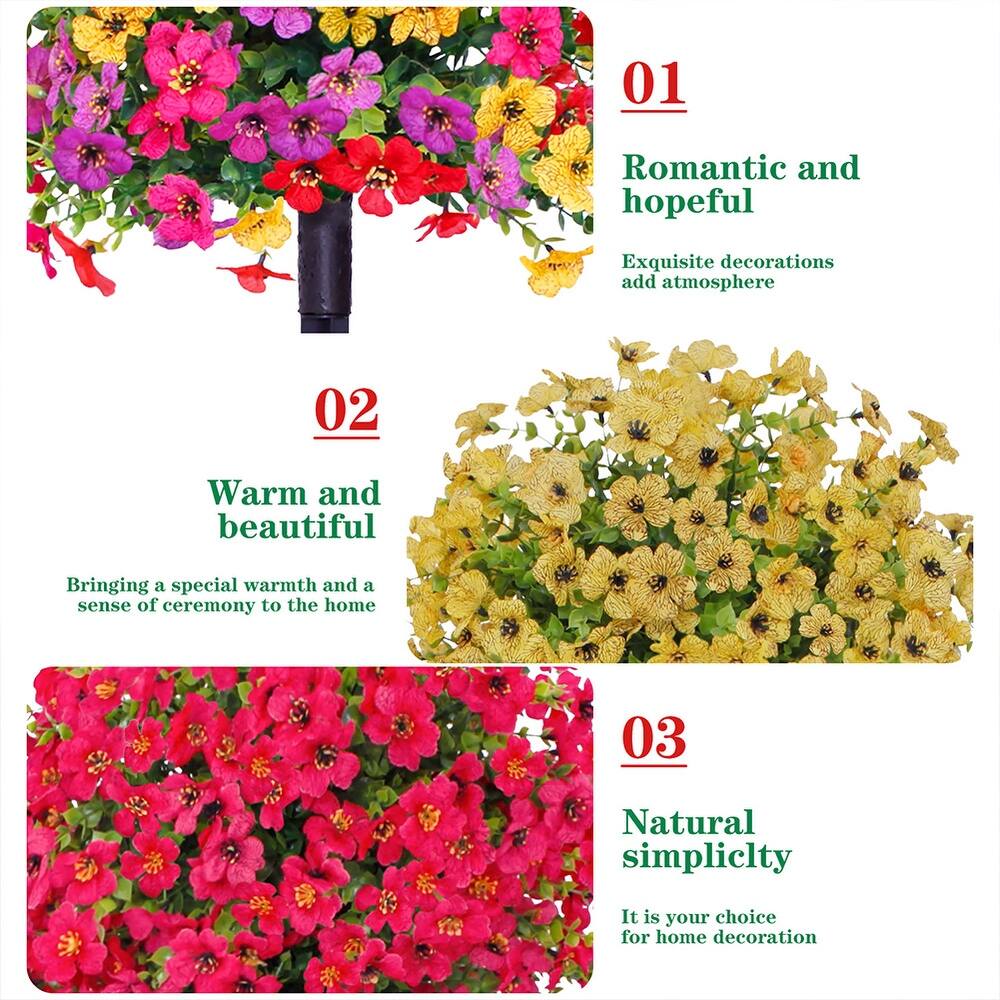 Artificial Outdoor Fake Flowers with Ground Stake