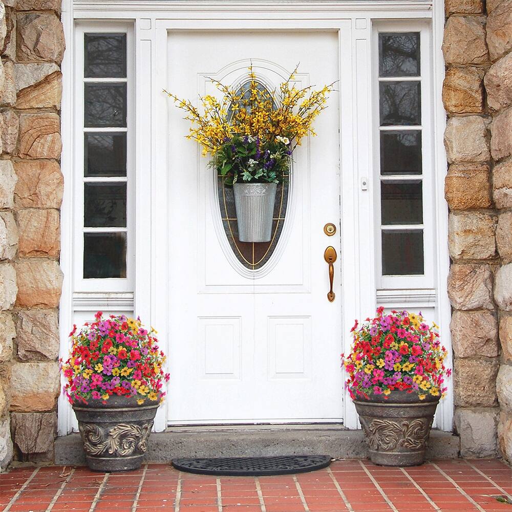 Artificial Outdoor Fake Flowers with Ground Stake
