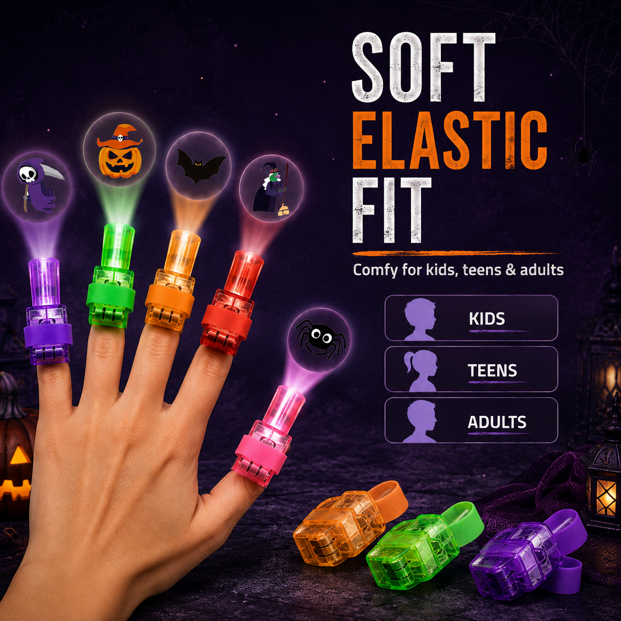 👻 LED Projection Finger Lights