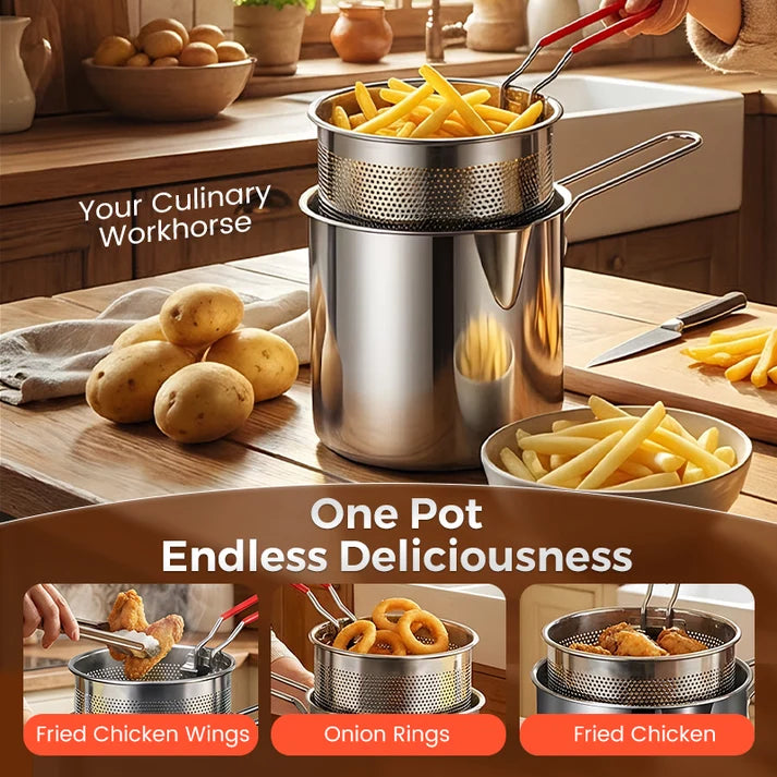🔥304 Stainless Steel Multifuntional Fryer
