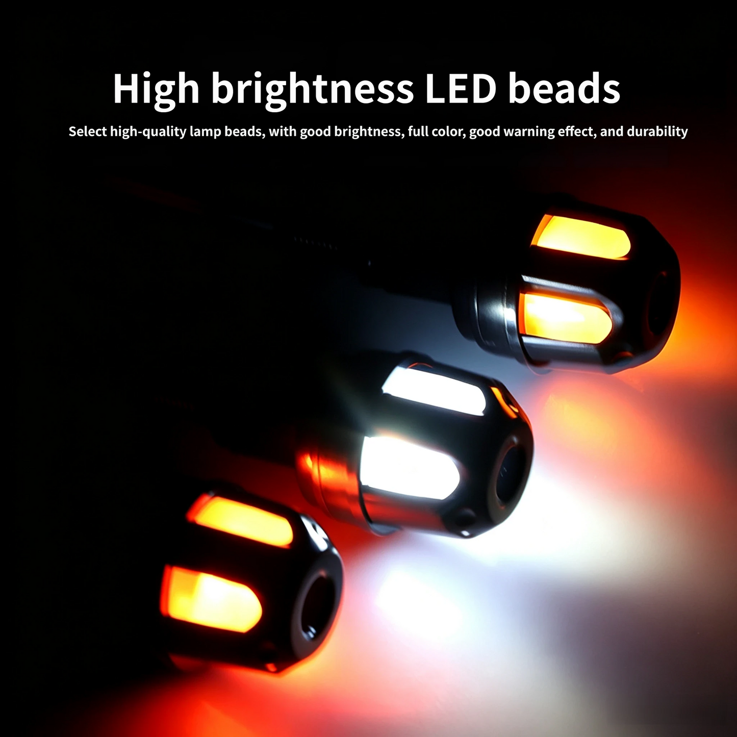 ⚡ LED Motorcycle Bar End Turn Signals – 4 Colors, Universal Fit 99% of Models⚡
