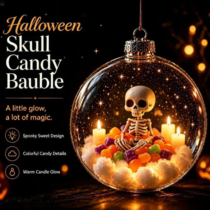 ✨ Glowing Halloween Bauble – 7 Cute Designs to Choose, Light-Up Acrylic Ornament with Soft Warm LED Glow