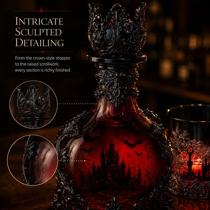 🦇 Gothic Vampire Castle Decanter & Tumbler – Dark Elegance Barware for Whisky Lovers