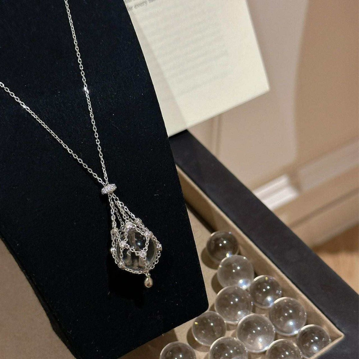 ✨Celestial Crystal Cage Pendant Necklace