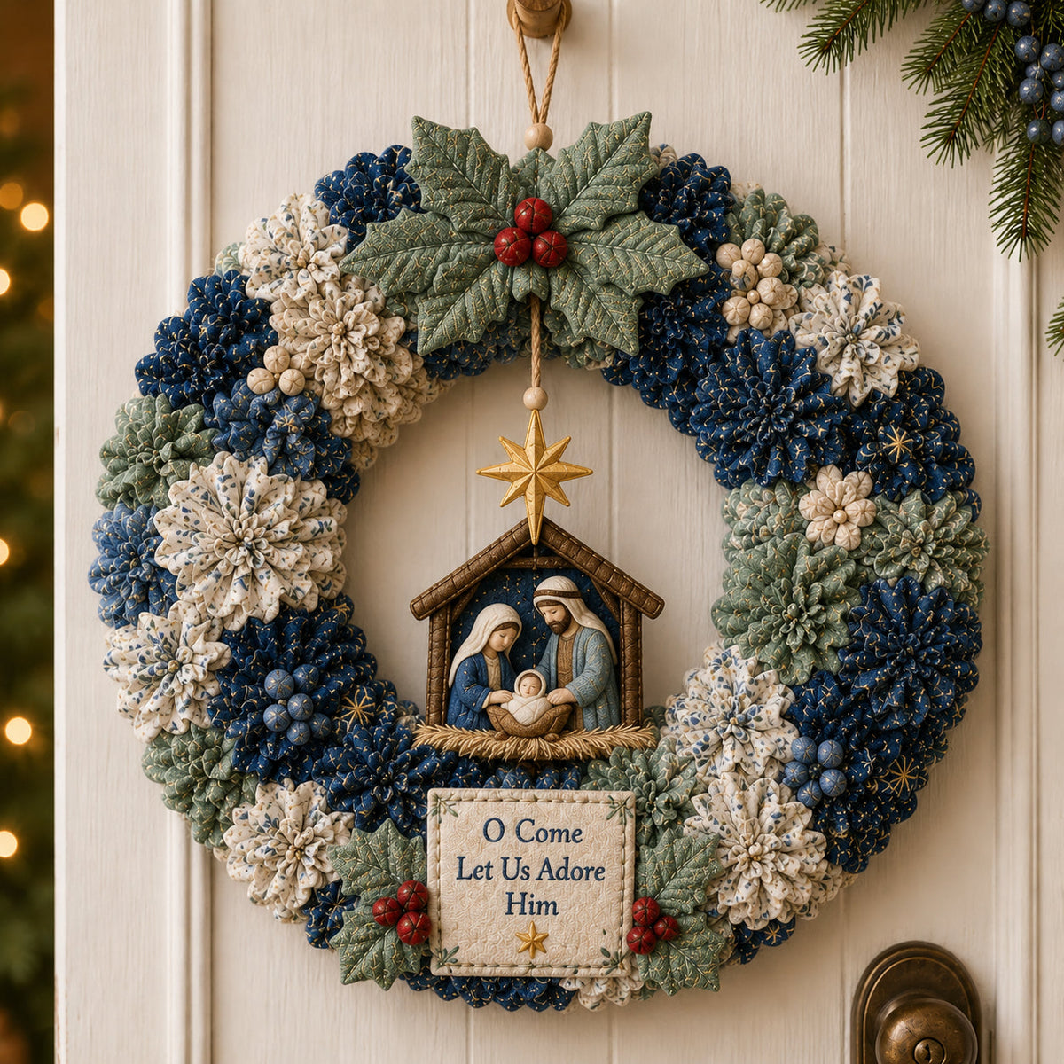 🔥50% Off Last Day🎄 3D Fabric Poke Wreath DIY Kit