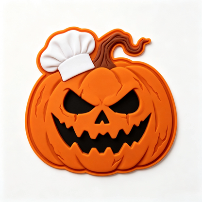 🎃 Halloween Heat-Resistant Mat Set (3 PCS) – Exclusive Ghost, Bat & Pumpkin Chef Design – Spooky Kitchen Decor & Table Protector 🎃