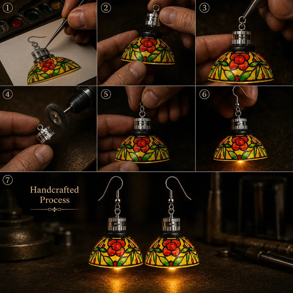 💡Handmade Vintage Light-Up Chandelier Earrings