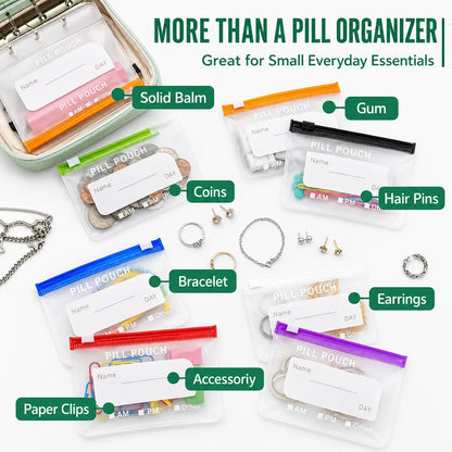 💊A8 Waterproof Pill Pouch Set –  14 Days of Meds & Vitamins💧Waterproof & Crush-Resistant Shell