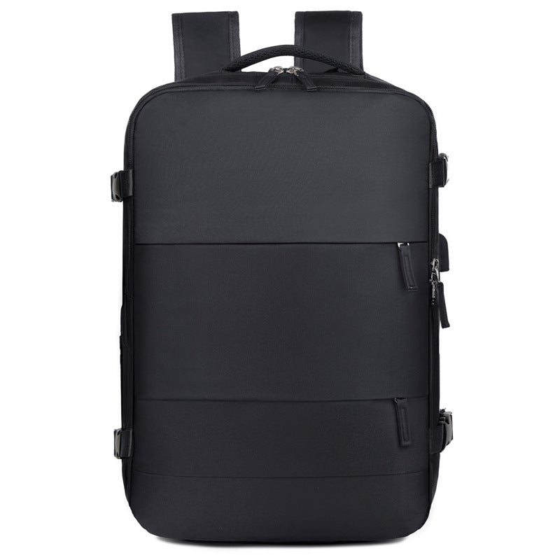 💼 Professional Travel Backpack with USB Port – 180° Opening Laptop Bag for Business Commute