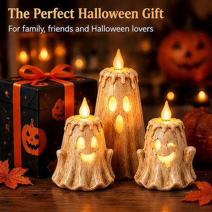 👻Ghost LED Candle Set | Halloween Spooky Ghost Decor