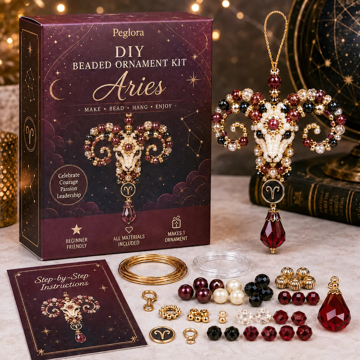 ✨ Zodiac Blessing Beaded Ornament DIY Kit – Create A Meaningful Handmade Keepsake Inspired By Your Star Sign