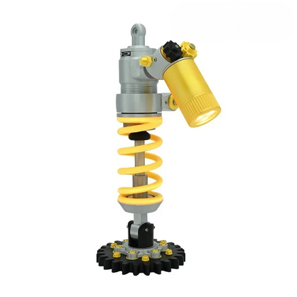 🔧 Industrial Shock Absorber LED Desk Lamp – 3D Spring Design Dimmable Night Light for Gaming Room & Garage