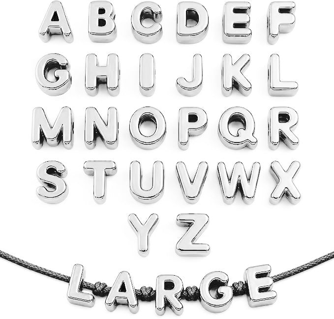 ✨ Gold Letter Beads|52 Pcs A-Z Alphabet Beads for DIY Jewelry Making