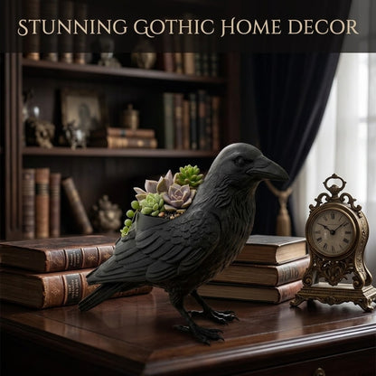 🐦‍⬛Crow Succulent Pot-Add mysterious gothic flair to your home and garden