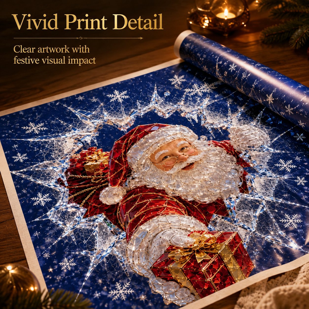 ✨🎄Crystal Christmas Break-In Window Decal — 3D Shattered-Glass Holiday Window Decoration