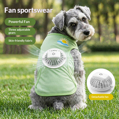 🐶 Summer Dog Cooling Vest with Detachable 3-Speed Fan | Breathable Mesh Pet Cool Shirt