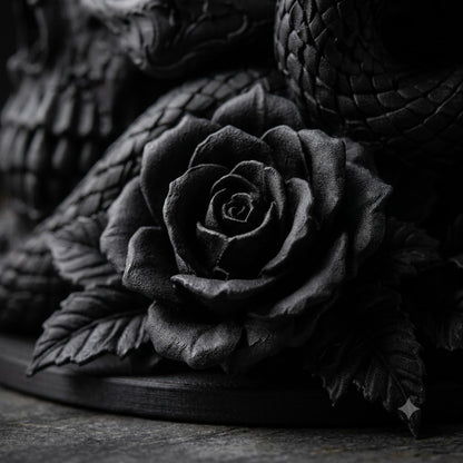 ☠️🌹Gothic Skull, Snake, and Rose Ornament