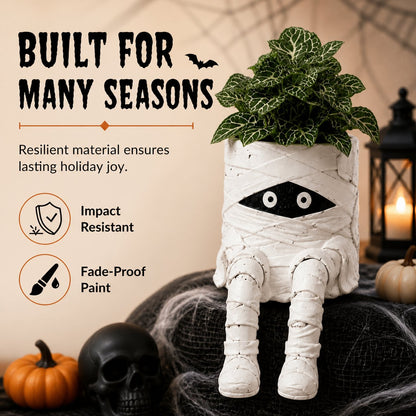 🎃💀Halloween Dangling Leg Resin Planter | Spooky Cute Shelf Sitter Plant Pot for Indoor & Outdoor Halloween Decor