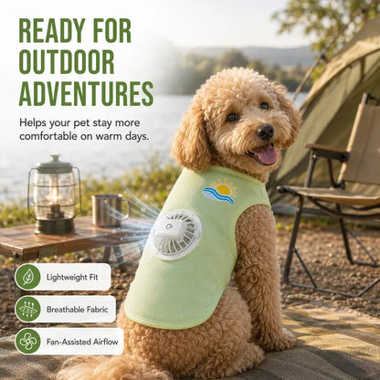 🐶 Summer Dog Cooling Vest with Detachable 3-Speed Fan | Breathable Mesh Pet Cool Shirt