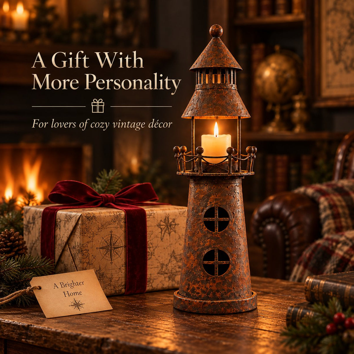 🕯️ Vintage Lighthouse Candle Lantern -Bring the Warm Glow of an Old Lighthouse Home🎁