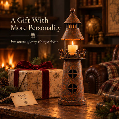 🕯️ Vintage Lighthouse Candle Lantern -Bring the Warm Glow of an Old Lighthouse Home🎁