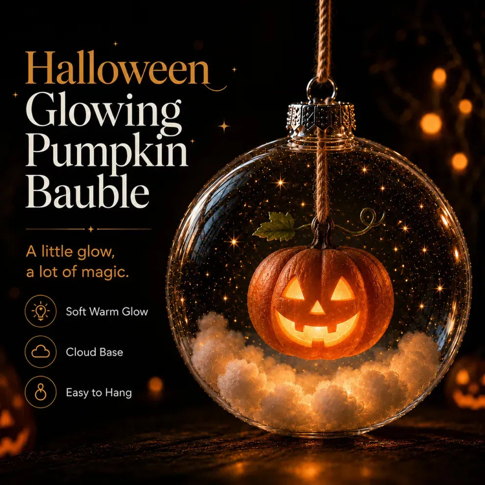 ✨ Glowing Halloween Bauble – 7 Cute Designs to Choose, Light-Up Acrylic Ornament with Soft Warm LED Glow
